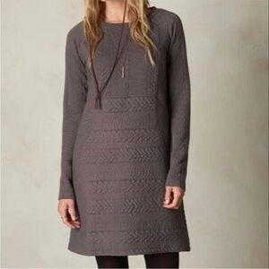 Prana Mace Gray Jacquard Sweater Dress M